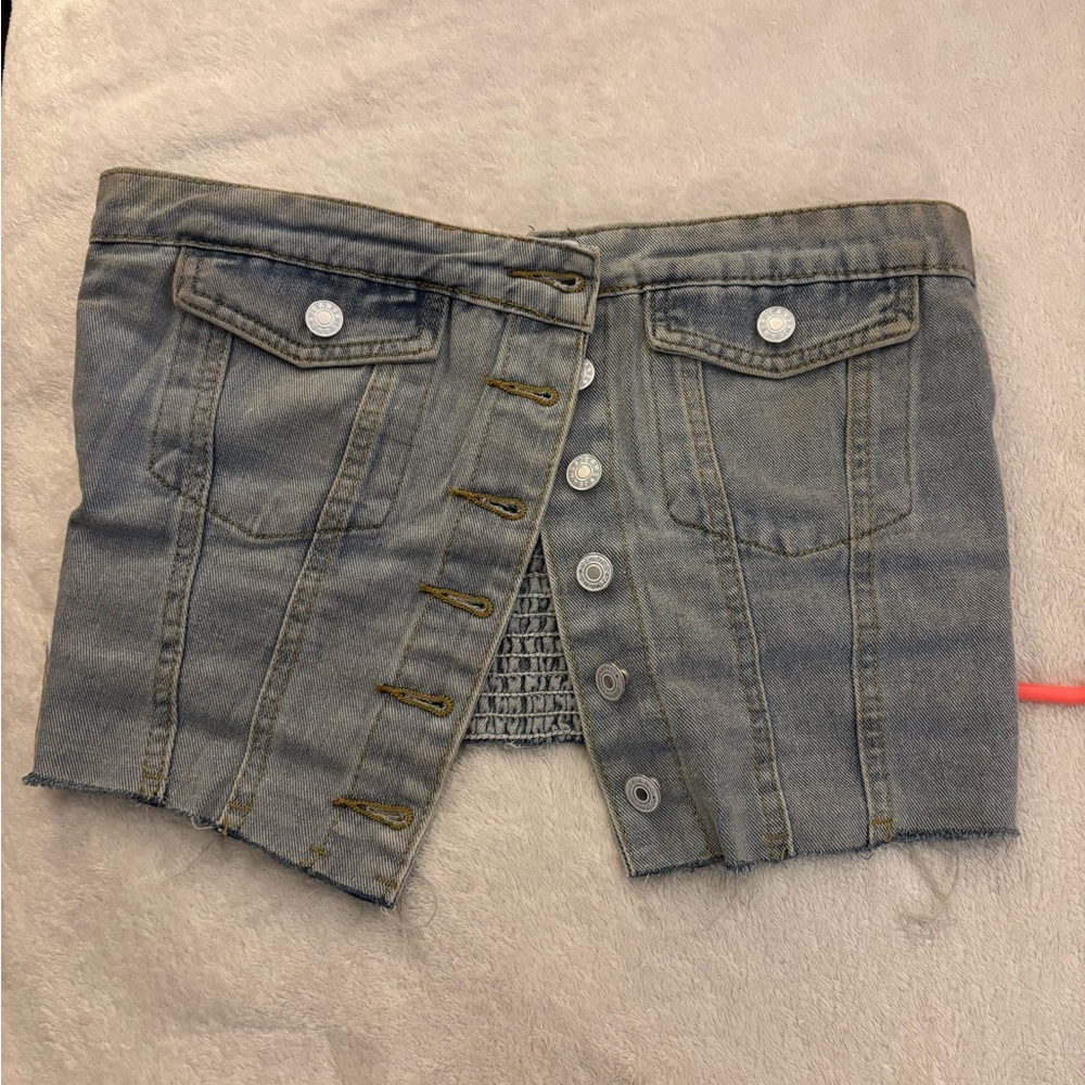 Denim Strapless top